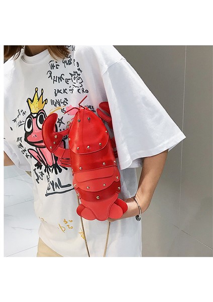 Sevimli Moda Istakoz Tarzı Messenger Çanta Mini Çanta Pu Deri Kızlar Zincir Cüzdan (Yurt Dışından)