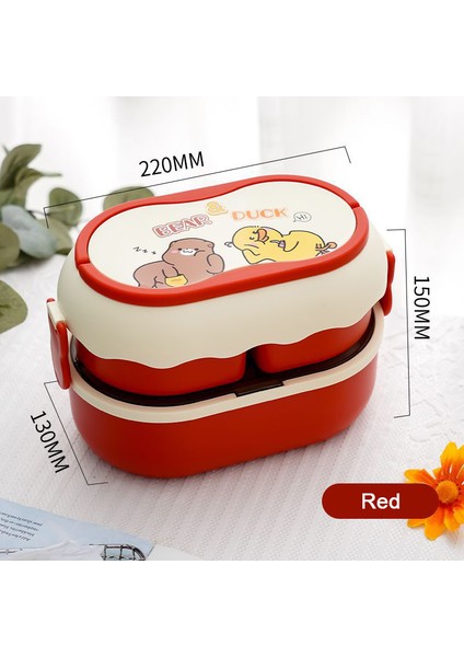 Kawaii Karikatür Öğle Yemeği Kutusu Taşınabilir Plastik Sevimli Öğle Yemeği Kutusu Büyük Mikrodalga Gıda Konteyneri Kutusu (Yurt Dışından)