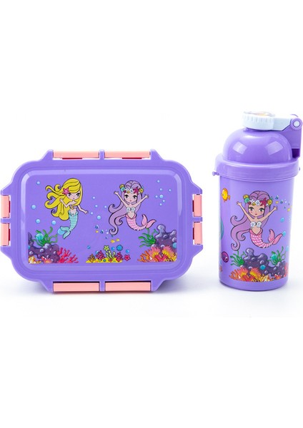 Unicorn Öğle Yemeği Kutusu Su Şişesi ile Set 3 Bölmeli Salata Konteyneri Öğle Yemeği Için Çocuk Kız Çocuk Okul Malzemeleri (Yurt Dışından)