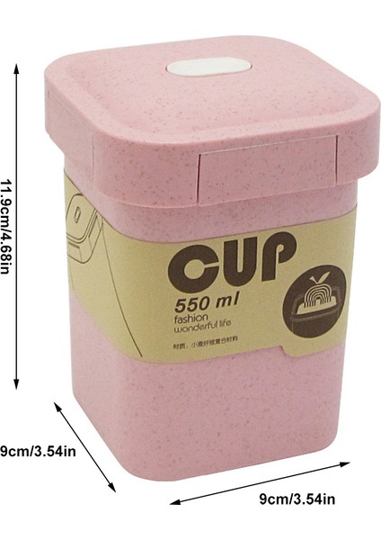 550ML Kare Plastik Çorba Fincan Kahvaltı Çorba Fincan Öğle Yemeği Kutusu Mikrodalga Çorba Pot Öğle Yemeği Kutusu (Yurt Dışından)