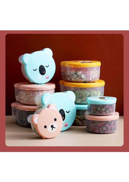 4 Paket Öğle Yemeği Kutusu Çocuklar Plastik Karikatür Sevimli Öğle Yemeği Kutusu Açık Yemek Depolama Konteyneri (Yurt Dışından)