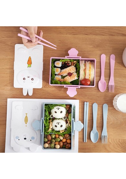Sevimli Bento Box Kawaii Çocuklar Ilköğretim Okulu Ekmek Sandviç Gıda Kutusu Plastik (Yurt Dışından)