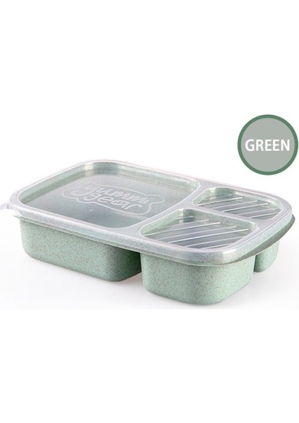3 Bölme Kampı Piknik Taşınabilir Plastik Gıda Meyve Saklama Kutusu Çocuklar Için Kapak Öğle Yemeği Kutusu (Yurt Dışından)