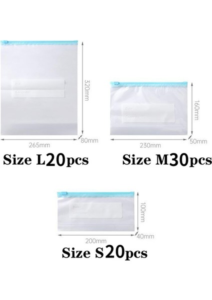 55PCS Yeniden Kullanılabilir Gıda Dondurucu Çantası Stand Up Depolama Sızdır Köprü Düzenleyici Taze Kapatma Sarma Ziplock (Yurt Dışından)