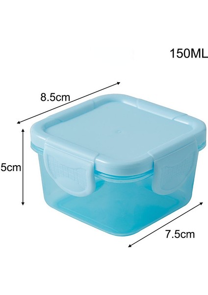 7pcs 150ML Pp Mutfak Sızdırmazlık Kutusu Atıştırmalık Konteyner Taşınabilir Gıda Depolama Mini Kare Taze Tutma Kutusu (Yurt Dışından)