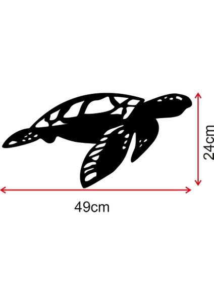 Kaplumbağa Ahşap Tablo Duvar Oda Ev Aksesuarı 50X24CM