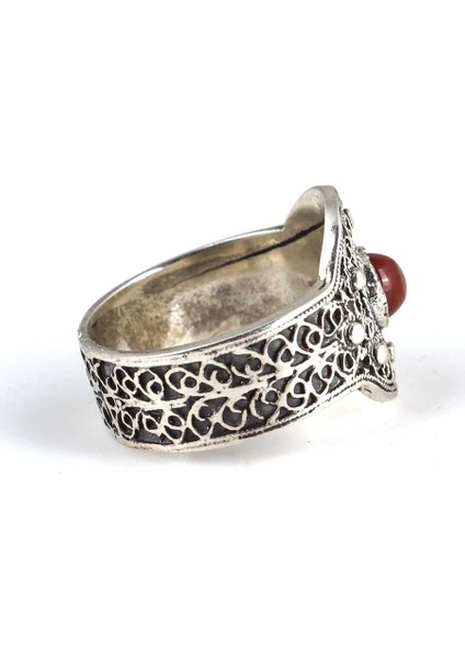 925 Ayar Gümüş Akik Taşlı Telkari Yüzük modelleri