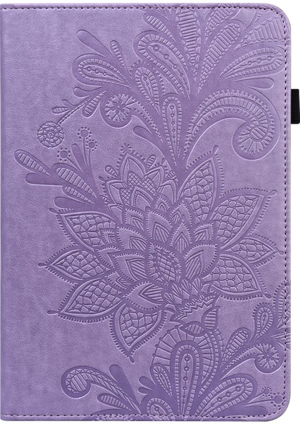 Huawei Matepad Için Dantel Çiçek Pu Kılıfı 11 2021 Mor (Yurt Dışından)