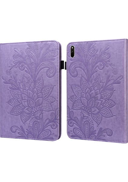 Huawei Matepad Için Dantel Çiçek Pu Kılıfı 11 2021 Mor (Yurt Dışından)