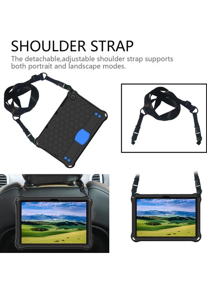 Huawei Mediapad T10 9.7 / T10 10.1 Petek Eva+Pc Kılıfı Siyah Açık Mavi (Yurt Dışından) fırsatları