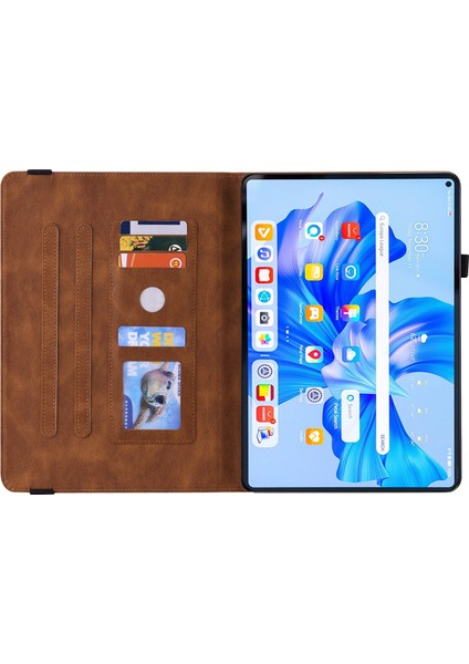 Huawei Matepad Pro 11 2022 Kahverengi Için Çiçek Pu Kılıfı (Yurt Dışından) modelleri