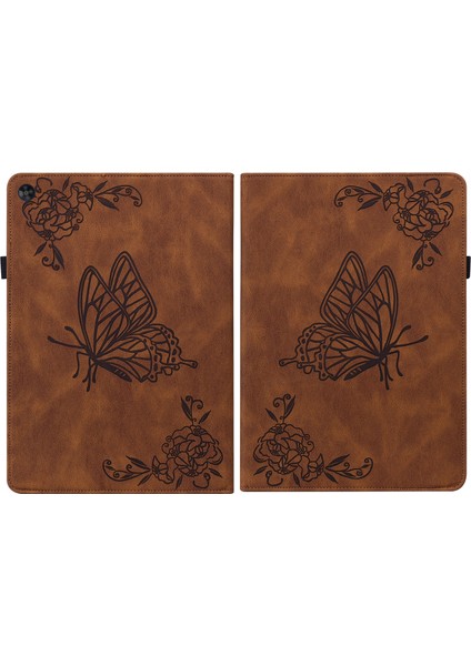 Huawei Matepad Se Brown Için Çiçek Pu Kılıfı (Yurt Dışından)