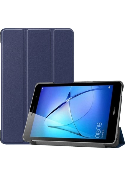 Huawei Matepad T8 Custer Doku Deri Kılıf Açık Mavi (Yurt Dışından)