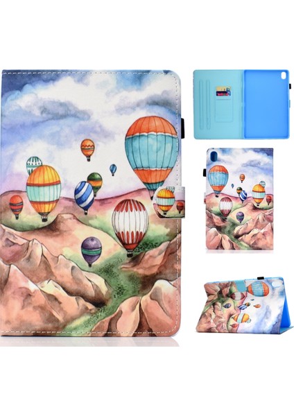 Huawei Mediapad M6 8.4 Boyalı Deri Kılıf Açık Mavi (Yurt Dışından)