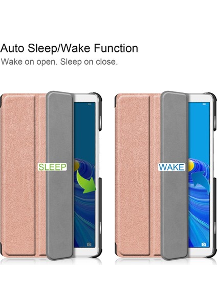 Huawei Mediapad M6 8.4 2019 Gül Altın Için Custer Doku Renkli Çizim Pu Kılıf (Yurt Dışından)