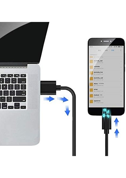 Micro USB Şarj ve Data Kablosu - 3 Metre Siyah