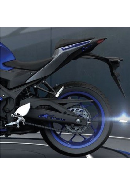 Alpinestars Yazılı Lacivert Arka Maşa Sticker Etiket Modeli