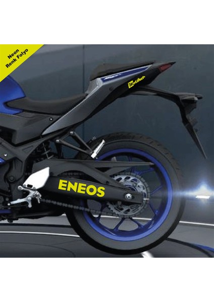 Eneos Yazılı Neon Sarı Arka Maşa Sticker Etiket Modeli