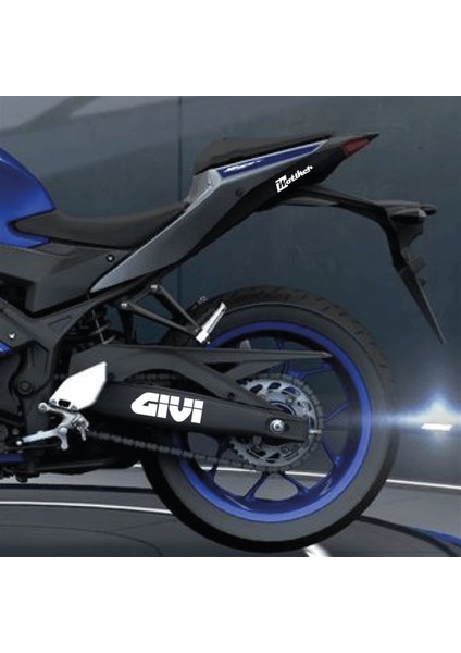 Givi Yazılı Beyaz Arka Maşa Sticker Etiket Modeli