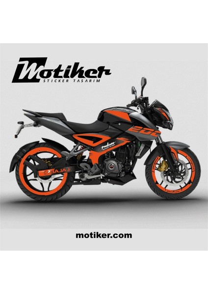 Pulsar NS200 2020-2021 Turuncu Sticker Takım Modeli