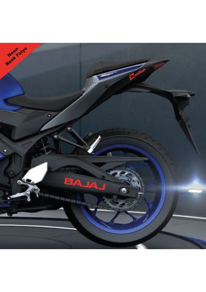 Yazılı Neon Kırmızı Arka Maşa Sticker Etiket Modeli