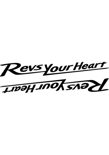 Revs Your Heart Yazılı Mini Sticker Etiket Modeli