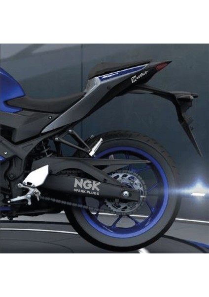 Ngk Yazılı Metalik Gri Arka Maşa Sticker Etiket Modeli