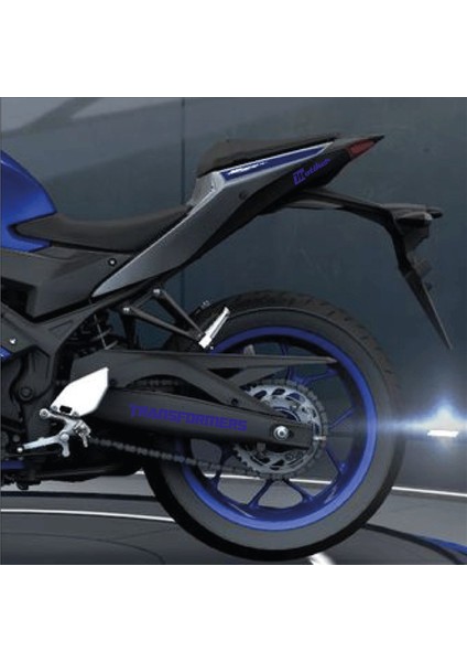 Transformers Yazılı Lacivert Arka Maşa Sticker Etiket Modeli