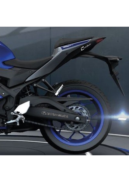 Yoshimura Yazılı Beyaz Arka Maşa Sticker Etiket Modeli