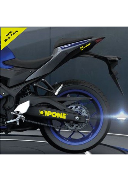 Ipone Yazılı Neon Sarı Arka Maşa Sticker Etiket Modeli