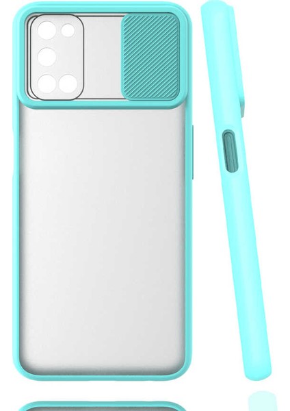 Oppo A92 Kılıf Zore Lensi Sürgülü Kamera Koruyucu Kılıf