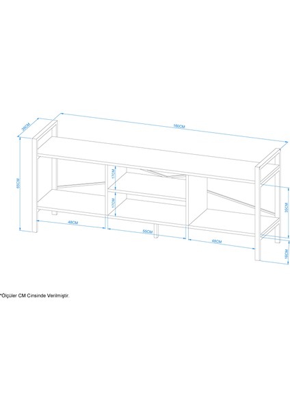 Tv Sehpası 160X35X65 cm
