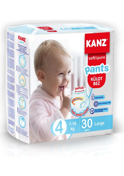 4 Numara Bebek Külot Bez 30 Adet