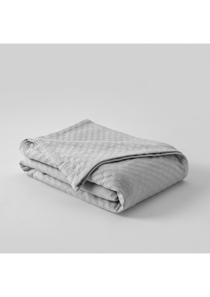 Tek Kişilik %100 Pamuklu Gri Kristal Desenli Pike 170X230 cm