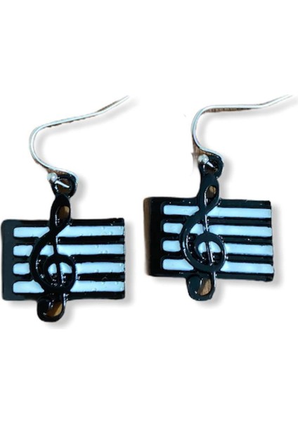 Sol Anahtar Nota Müzik Küpe