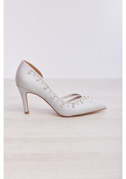 El Yapımı Özel Tasarım Taşlı Kadın Stiletto