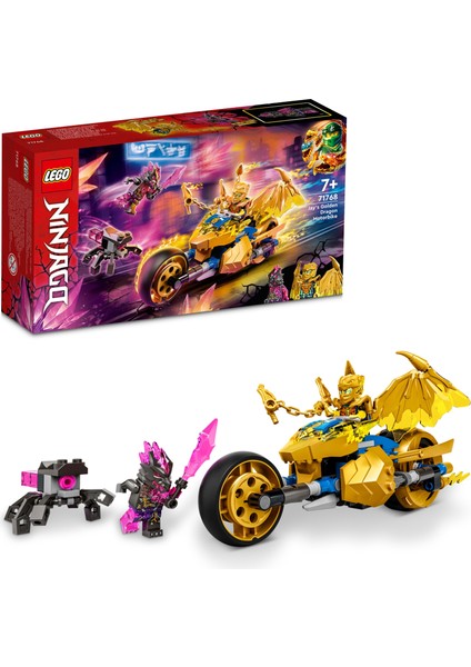 NINJAGO® Jay'in Altın Ejderha Motosikleti 71768 - 7 Yaş ve Üzeri için bir Ninja Motosikleti İçeren Oyuncak Yapım Seti (137 Parça)