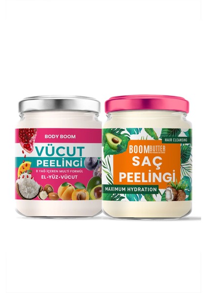 Boom Butter Saç ve Vücut Arındırıcı Peeling Seti