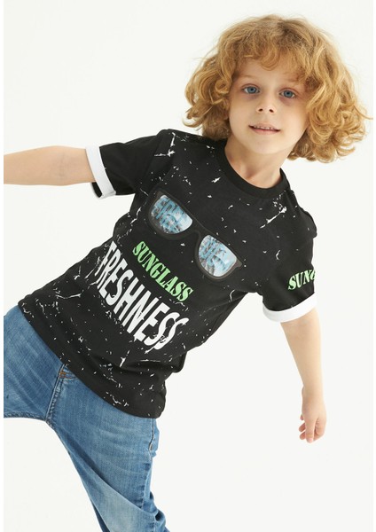 ZepkidsErkek Çocuk Sunglass Freshness Baskılı T-shirt 3-7 Yaş fiyatları