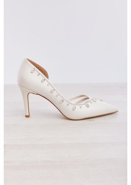El Yapımı Özel Tasarım Taşlı Kadın Stiletto