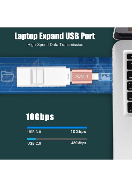 USB 3.0 To Type-C Çevirici Dönüştürücü Otg Adaptör Rose Gold Otgrg