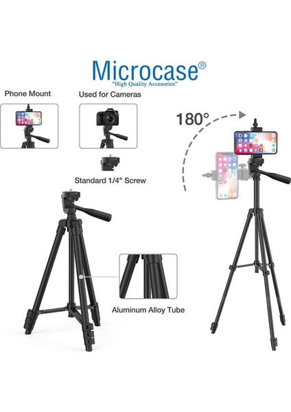 3 Ayak Sabitleyici Alüminyum Cep Telefonu Kamera Tripodu 102 cm 3120
