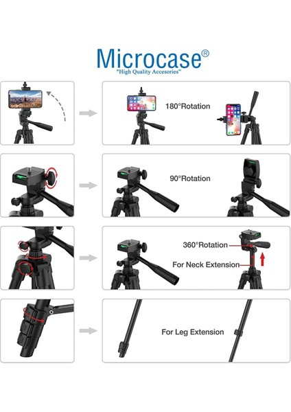3 Ayak Sabitleyici Alüminyum Cep Telefonu Kamera Tripodu 102 cm 3120