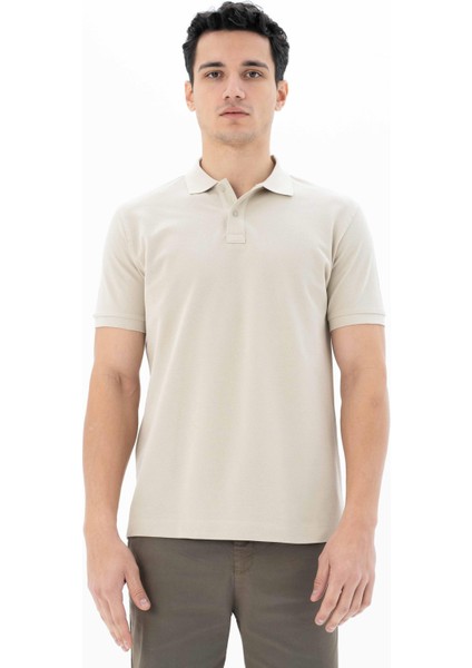 Erkek %100 Pamuk Basic Polo Yaka Regular Fit T-shirt Y25374351201