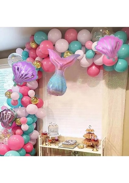 Macaron Balon Garland Arch Kiti Deniz Kızı Balon Seti