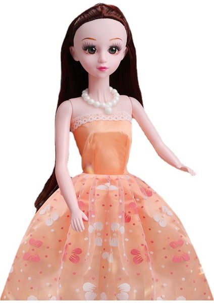 60CM Barbie Bebek Kutulu Oyuncak Seti - Turuncu (Yurt Dışından)