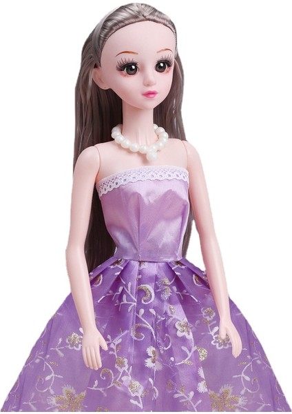 60CM Barbie Bebek Kutulu Oyuncak Seti - Mor (Yurt Dışından)