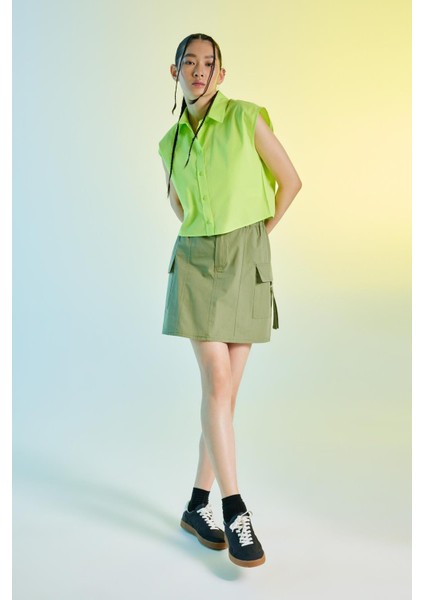 Coool Relax Fit Poplin Kolsuz %100 Pamuk Gömlek A5389AX23SM