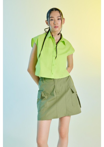 Coool Relax Fit Poplin Kolsuz %100 Pamuk Gömlek A5389AX23SM