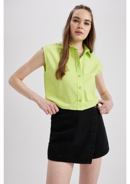 Coool Relax Fit Poplin Kolsuz %100 Pamuk Gömlek A5389AX23SM